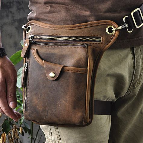 leather motorcycle belt bag